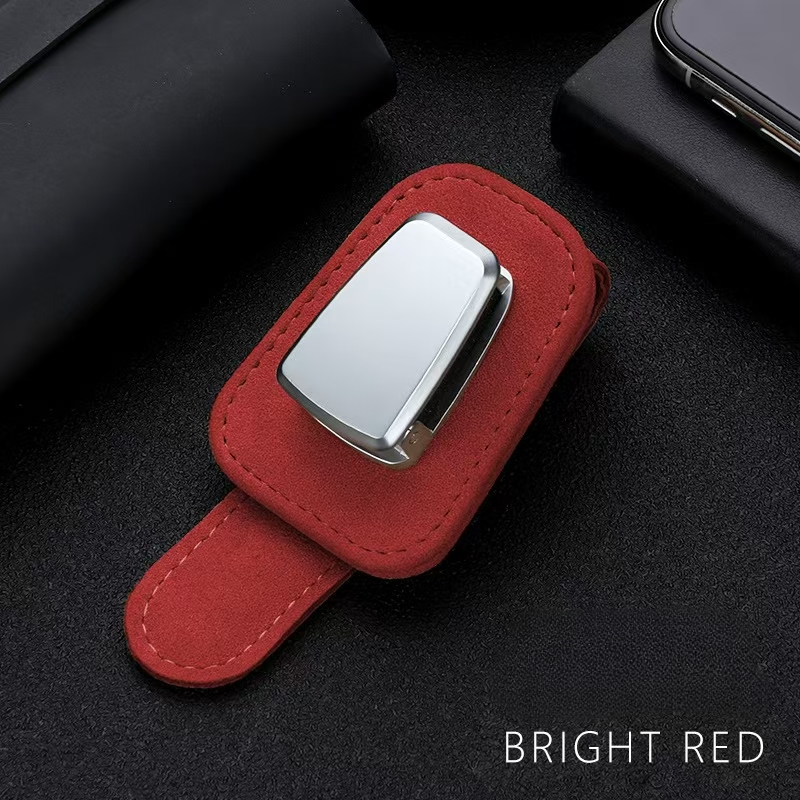 Leather Sunglasses Holder for Car - Custom Logo Available