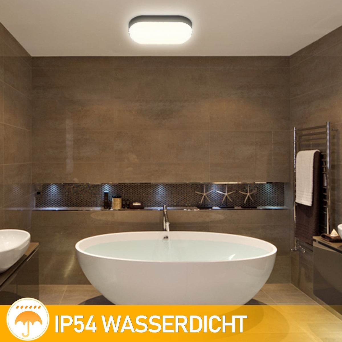 15W LED Moisture-Proof Light IP54 2 Pieces | zavevo