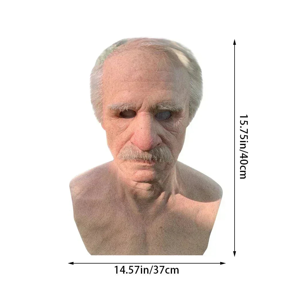 zavevo | Creepy Old Man Mask – Realistic Latex Halloween Mask for Adults