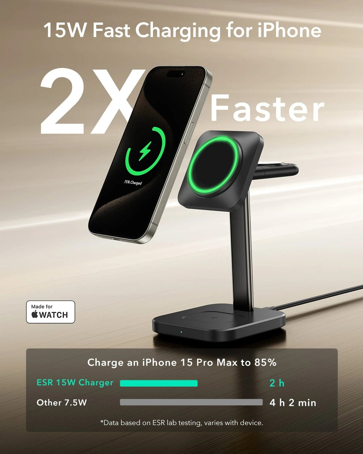 3-in-1 Magnetic Charging Station (15W) - White - AU PLUG