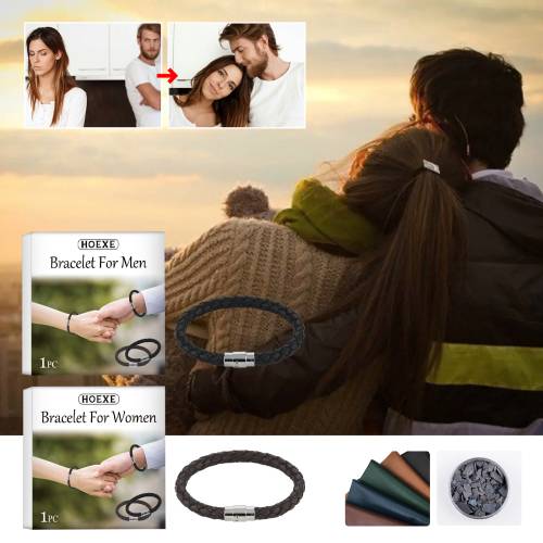 Woven PU Leather Couple Bracelet