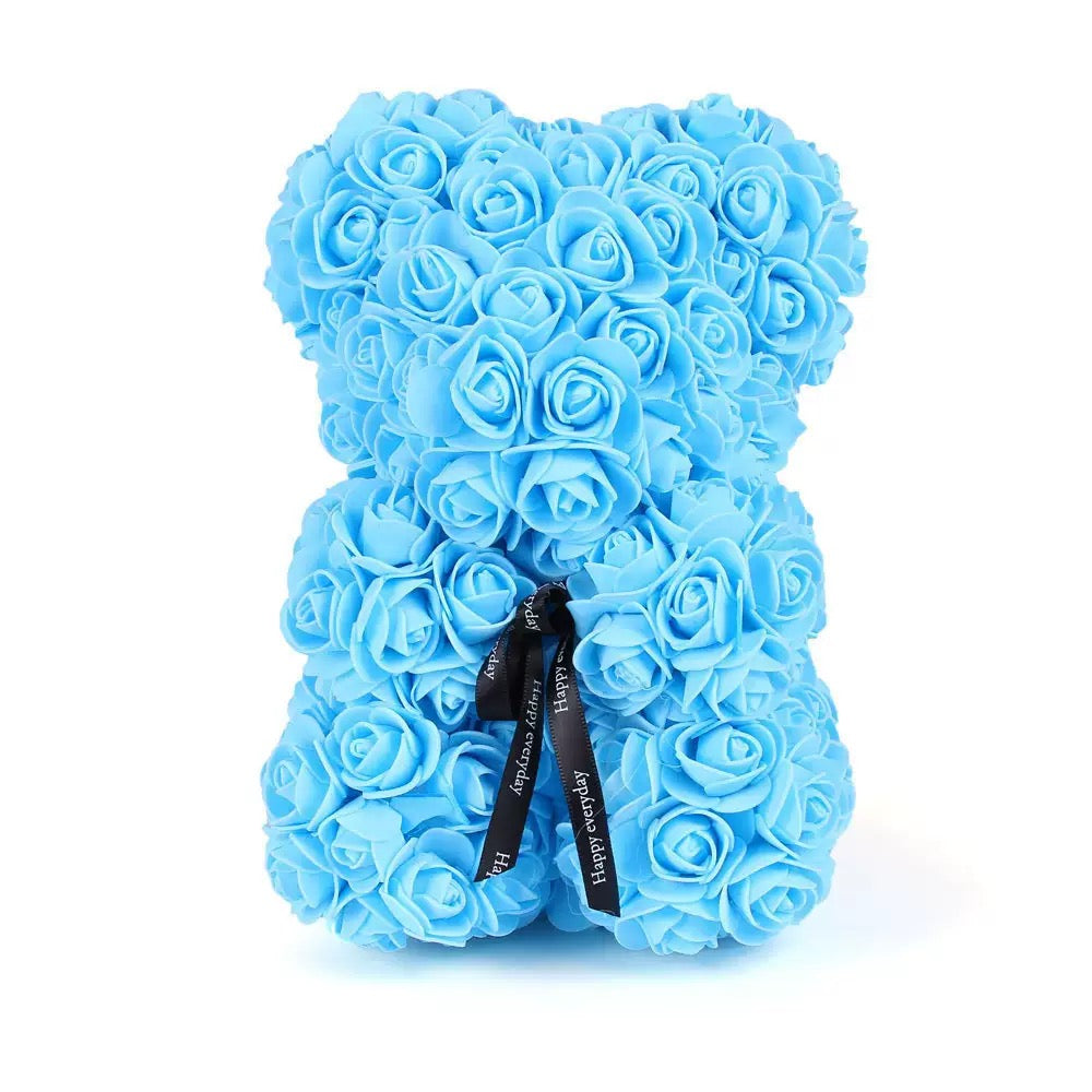 Rose Bear Valentine's Gift, Artificial Flower Bear in Multiple Colors