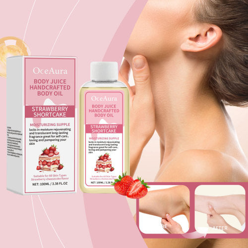 Strawberry Body Oil with Coconut Oil, Moisturizing