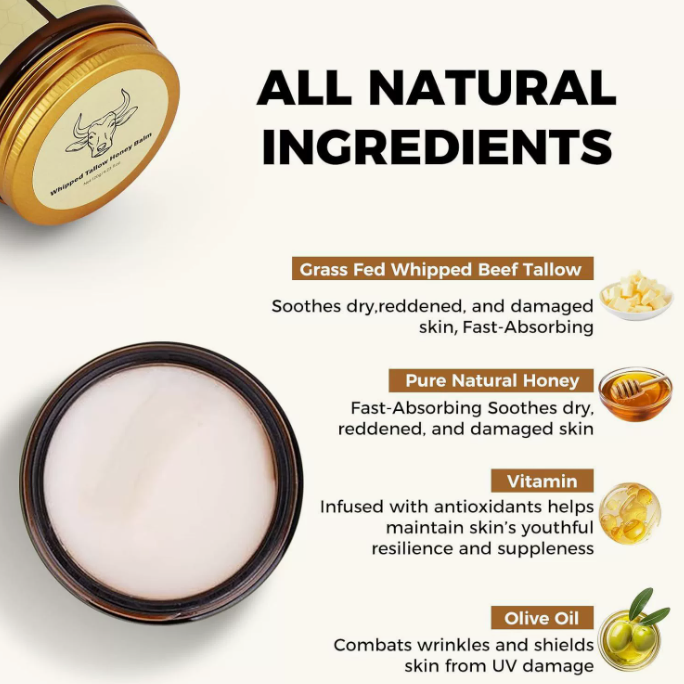 Tallow & Honey Body Butter, Deep Nourishing Moisturizing Cream