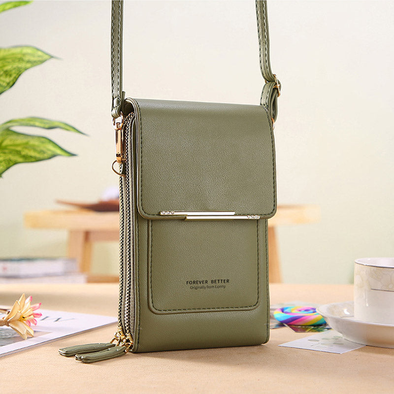 Anti-Theft Leather Bag with Touchscreen | zavevo