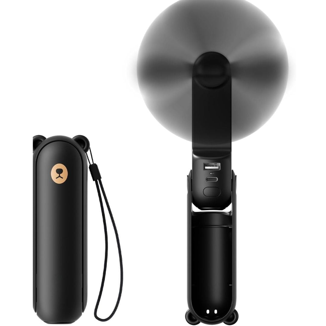 3 In 1 Handheld Mini Fan | USB Rechargeable, Foldable Design & Ideal for Travel, Camping, and Outdoor Activities | zavevo