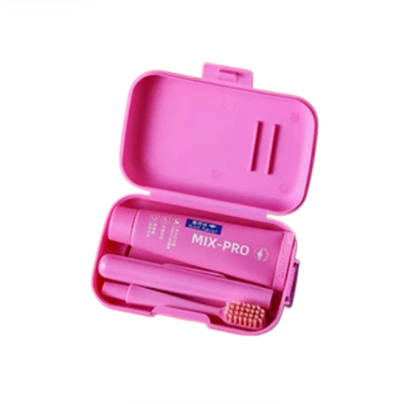 Portable Travel Toothbrush Set with Foldable Handle, Soft Spiral Bristles