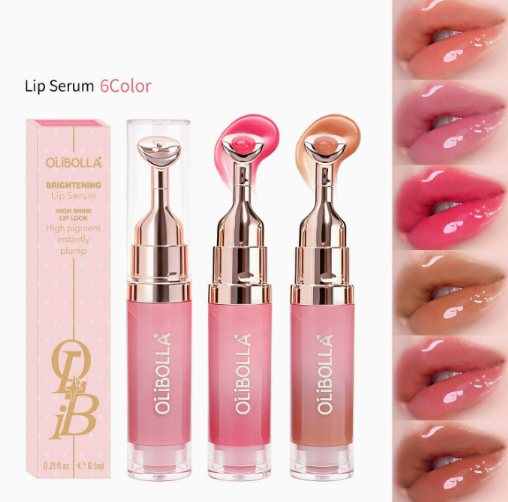 Plumping Lip Gloss with Cooling Metal Tip, Mirror-Shine Hydrating Lip Serum