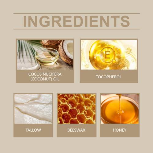Tallow Face Moisturizer with Coconut Oil & Vitamin E