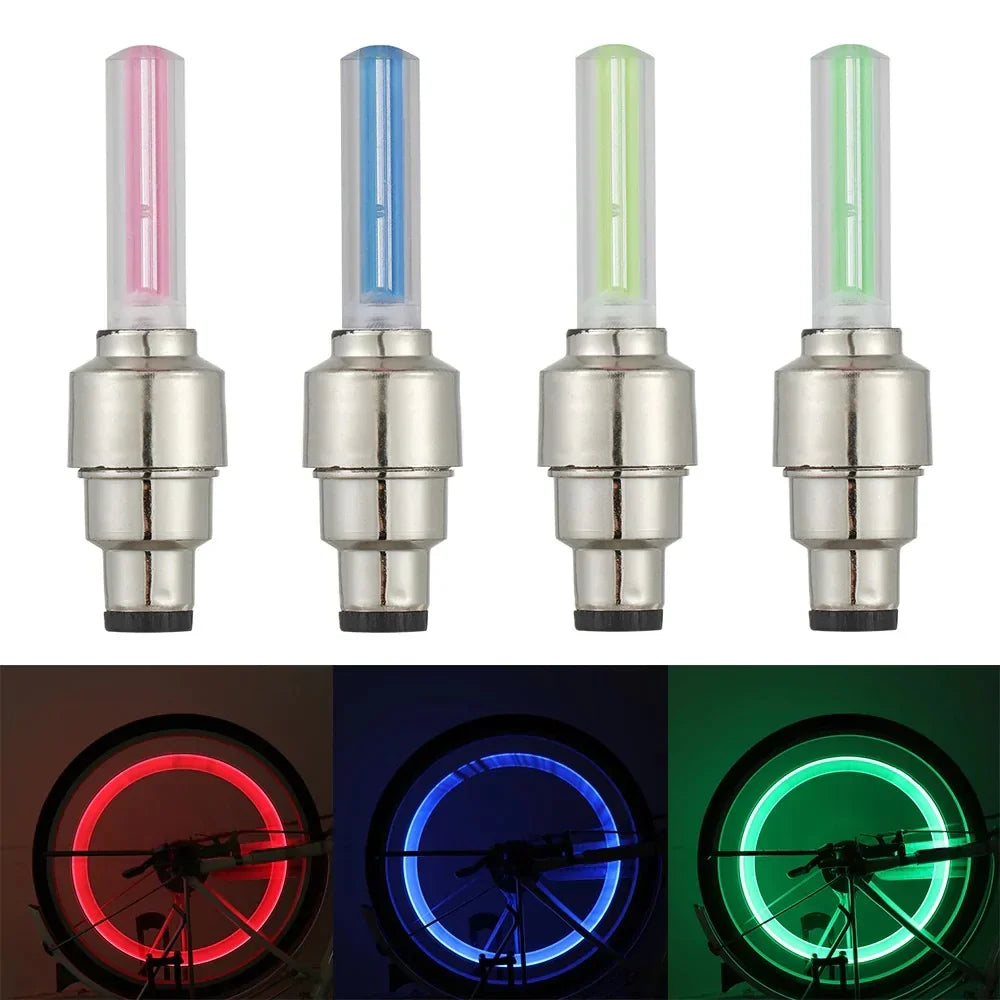 2 Pcs Car Wheel LED Light, Motorcycle Bike Tire Vale Cap zavevo