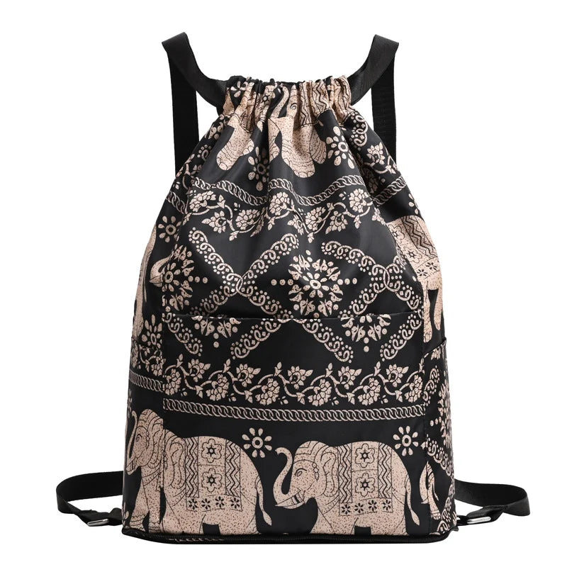 Drawstring Foldable Large Capacity Travel Sport Backpack