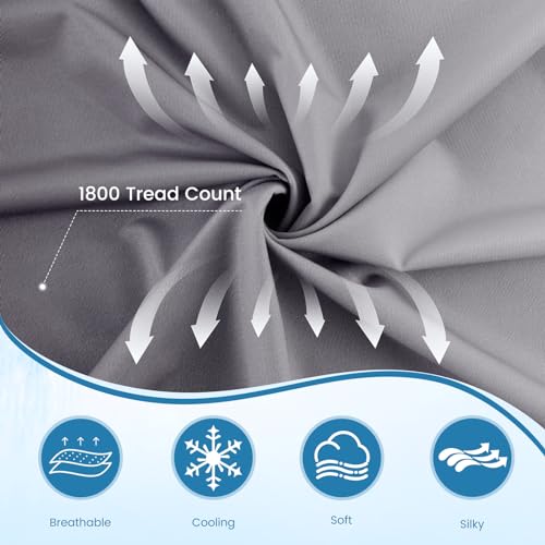 2 Pack Gray Cooling Pillowcases – Breathable, Soft, Skin & Hair Protecting | zavevo