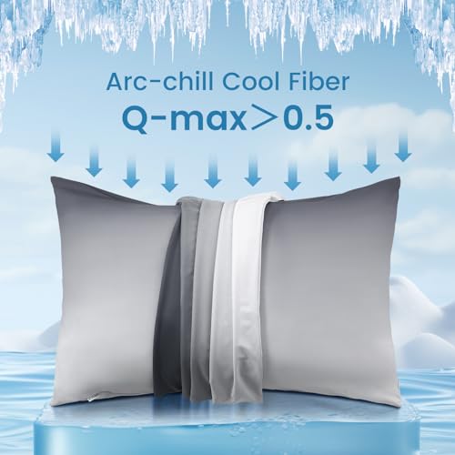 2 Pack Gray Cooling Pillowcases – Breathable, Soft, Skin & Hair Protecting | zavevo