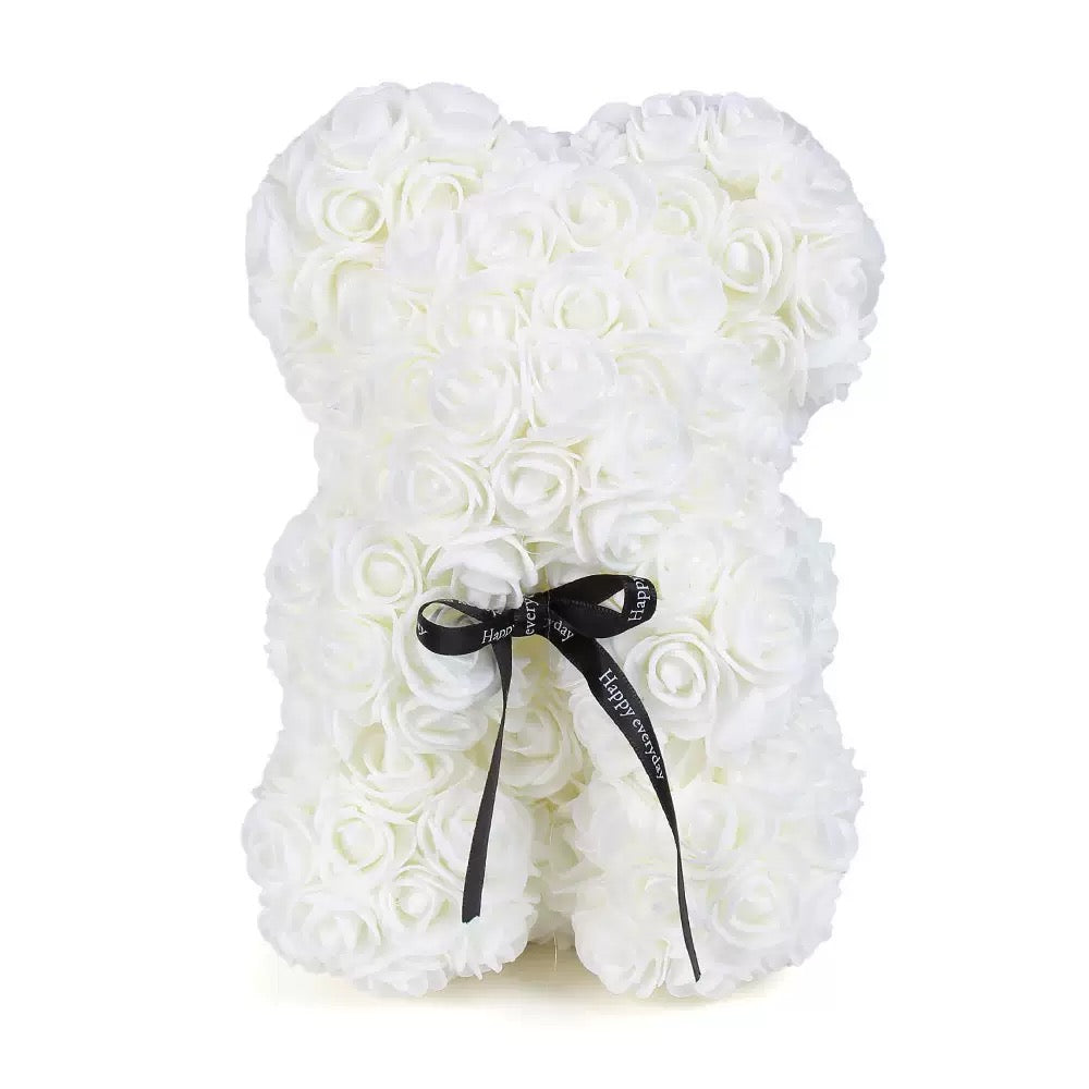 Rose Bear Valentine's Gift, Artificial Flower Bear in Multiple Colors