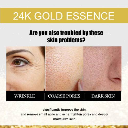 24K Gold Face Essence, Hydrating & Brightening Serum, 30 ml
