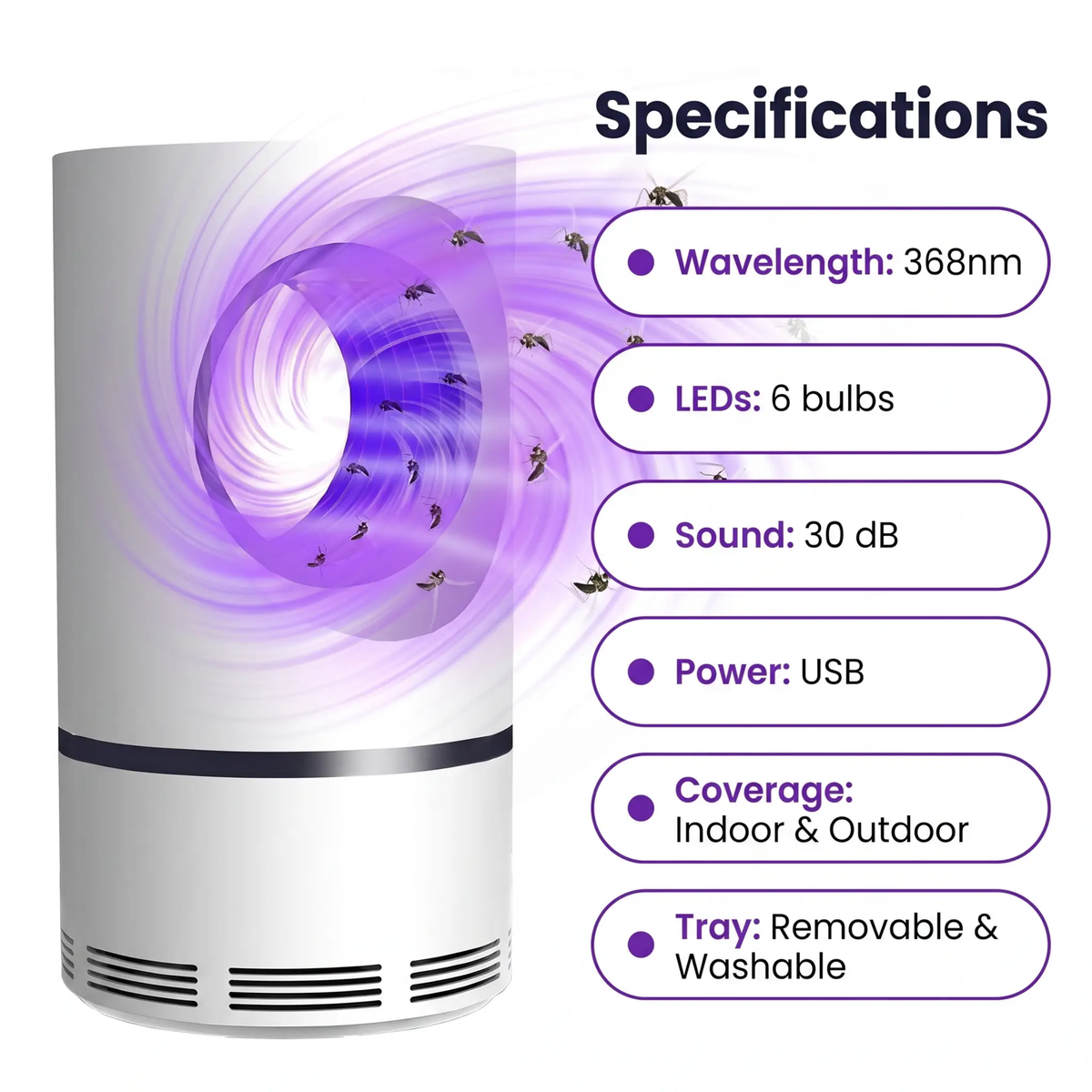 zavevo | UV Light Insect Trap - Indoor/Outdoor Mosquito Fly Killer