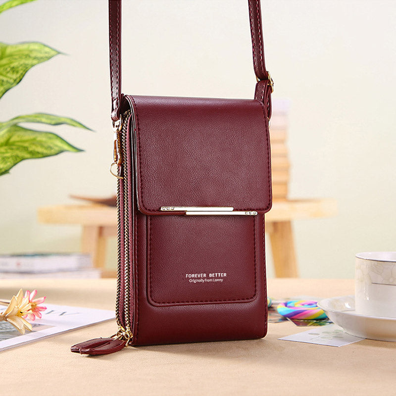 Anti-Theft Leather Bag with Touchscreen | zavevo