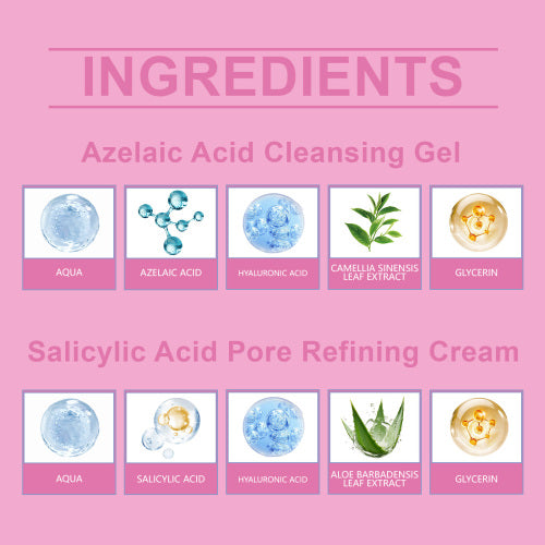 Pore Refining Skincare Set with Azelaic & Salicylic Acid