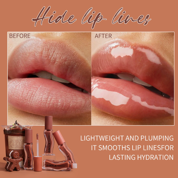 Ice Cream Flavored Lip Oil Gloss, Mirror-Shine Wet-Look Hydrating Lip Gloss