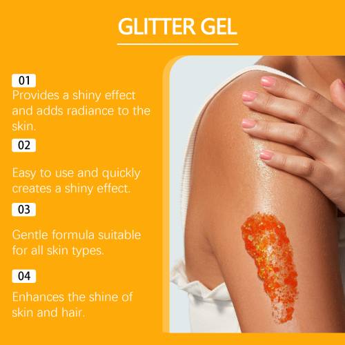 Orange Glitter Gel for Face, Body & Hair