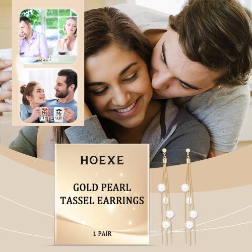 Gold-Tone Pearl Fringe Earrings