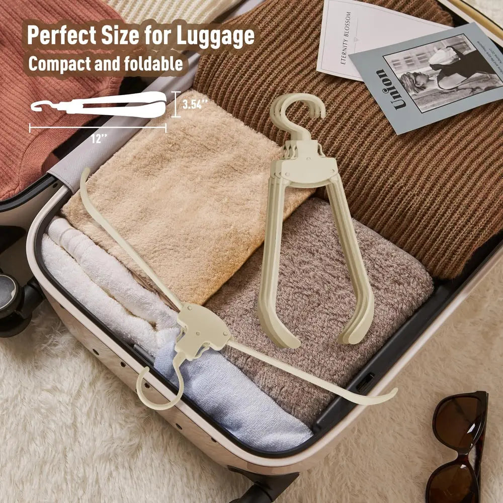 10-Pack Foldable Clothes Hangers with One-Button Design and 9 kg Capacity