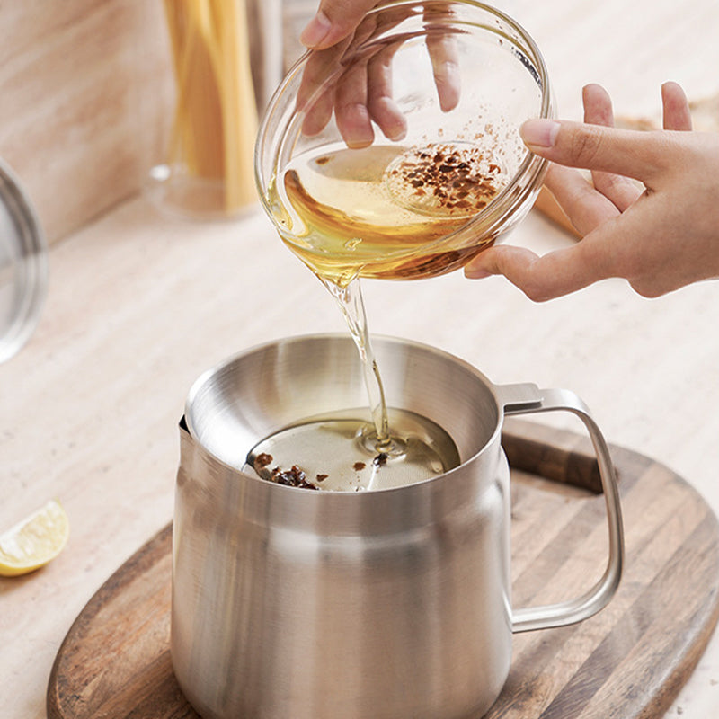 2-in-1 Stainless Steel Multifunctional Oil Strainer Pot | zavevo
