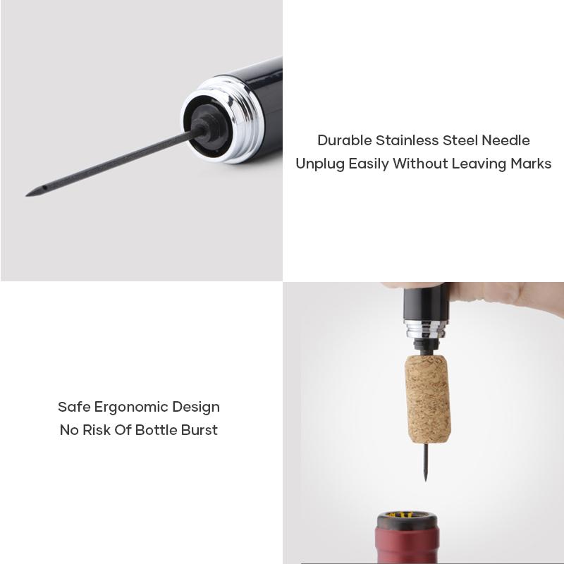2-in-1 Air Pressure Pump Wine Bottle Opener with Foil Cutter | zavevo