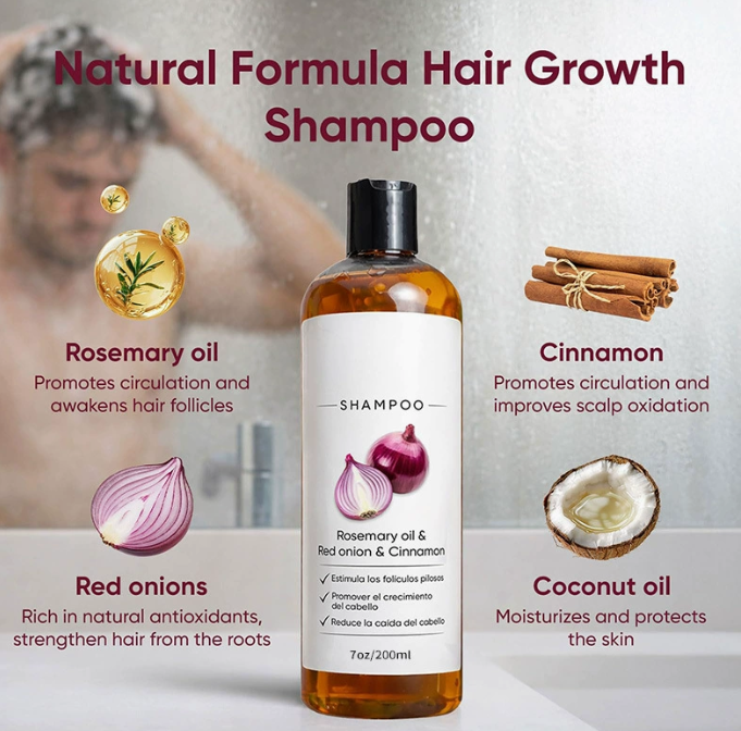Rosemary & Onion Scalp Cleansing Shampoo for Smooth, Shiny Hair