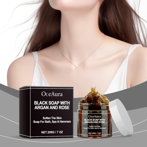 Black Soap with Argan & Rose Oil