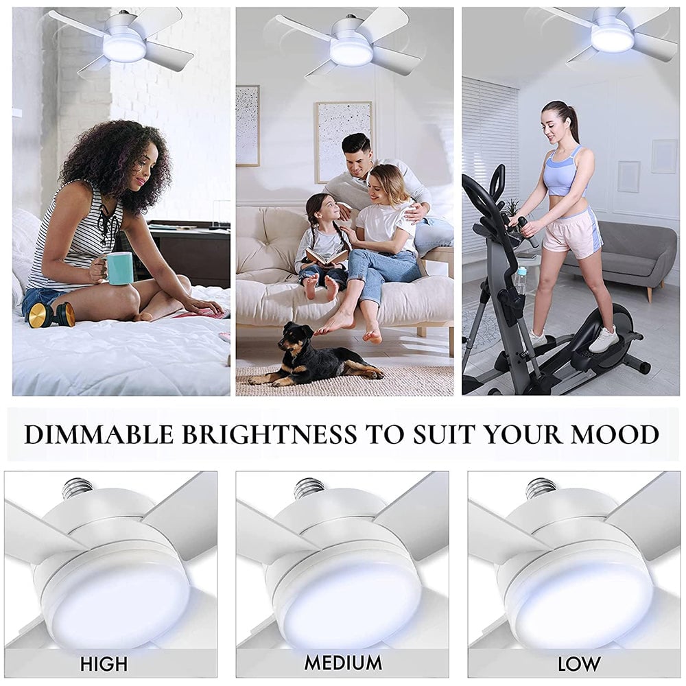 2-in-1 LED Ceiling Fan Light with Remote Control, E27/B22 Base | zavevo