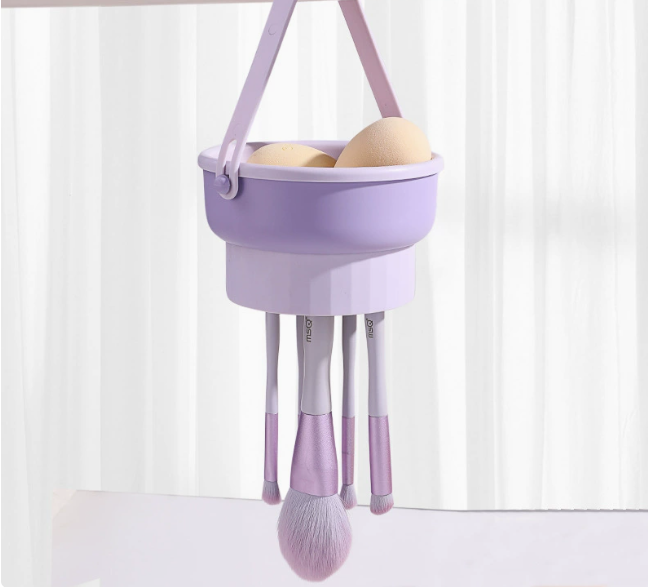 2-in-1 Silicone Makeup Brush Cleaning Bowl, Wash & Dry
