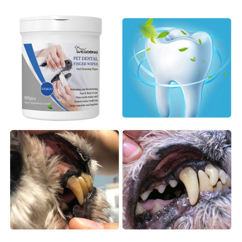 Pet Dental Finger Wipes, Fresh