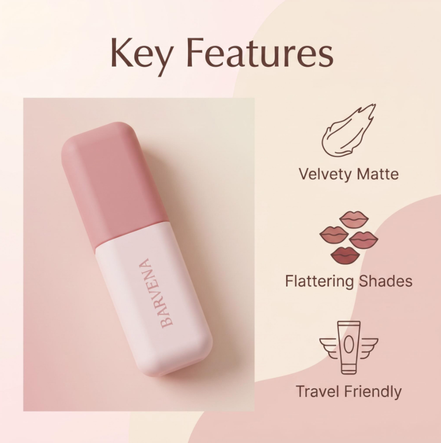 Quick-Dry Matte Lip Glaze, Long-Lasting Transfer-Resistant Liquid Lipstick