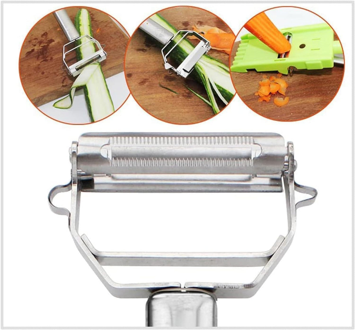 2-in-1 Vegetable Shredder & Slicer, Multi Double Knife Peeler | zavevo