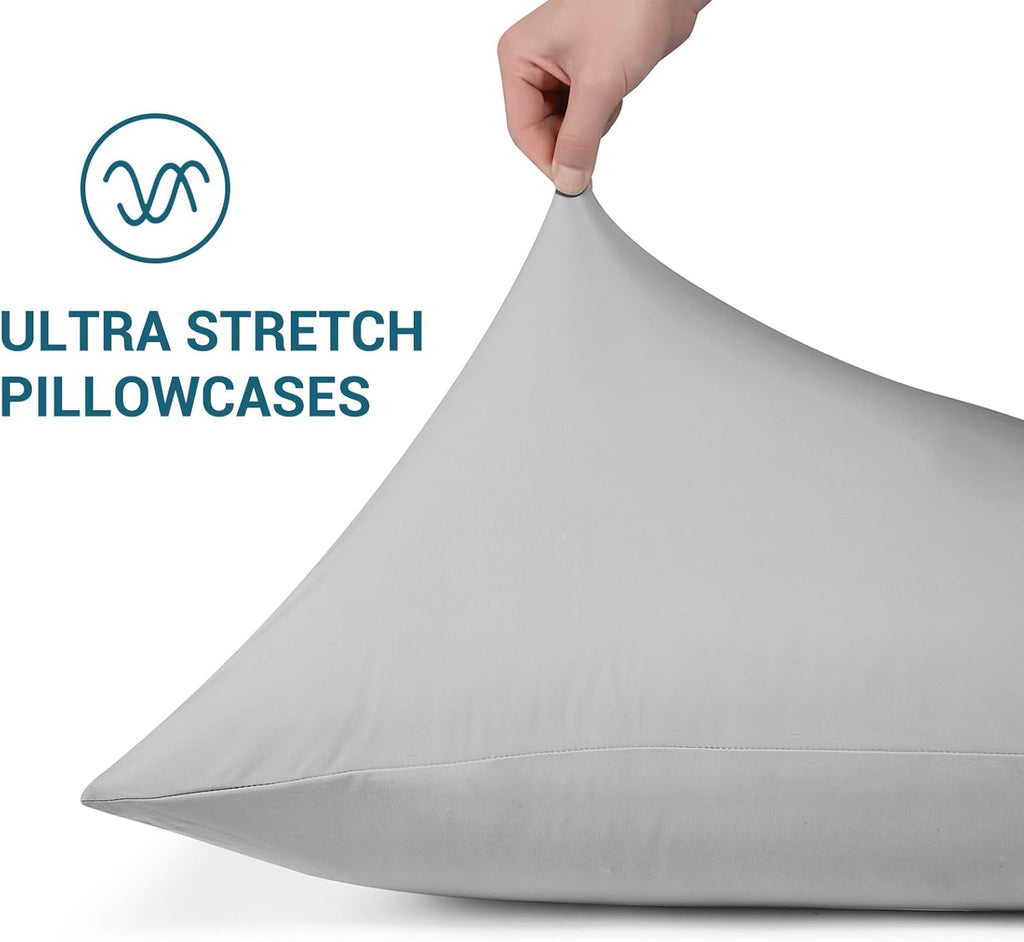 2-Pack Cooling Pillowcases – Q-Max >0.5 , Anti-Static, Hidden Zipper,, Color Gray | zavevo