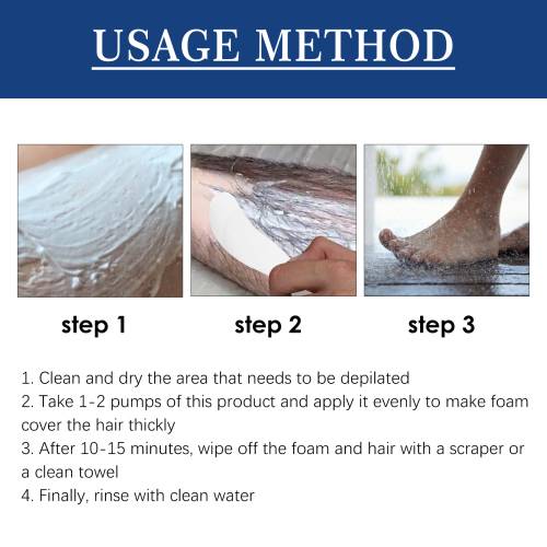 Men's Hair Removal Foam Spray for Legs, Underarms & Chest