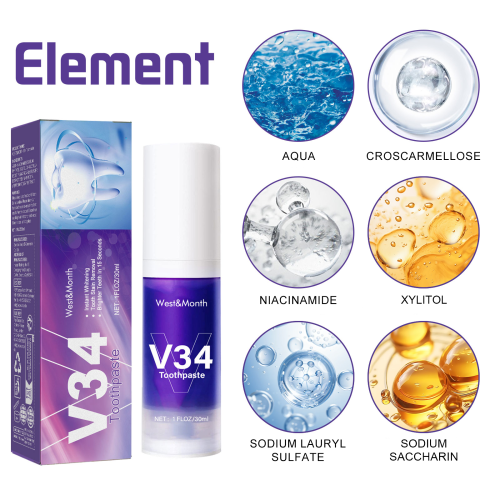 V34 Purple Foam Toothpaste