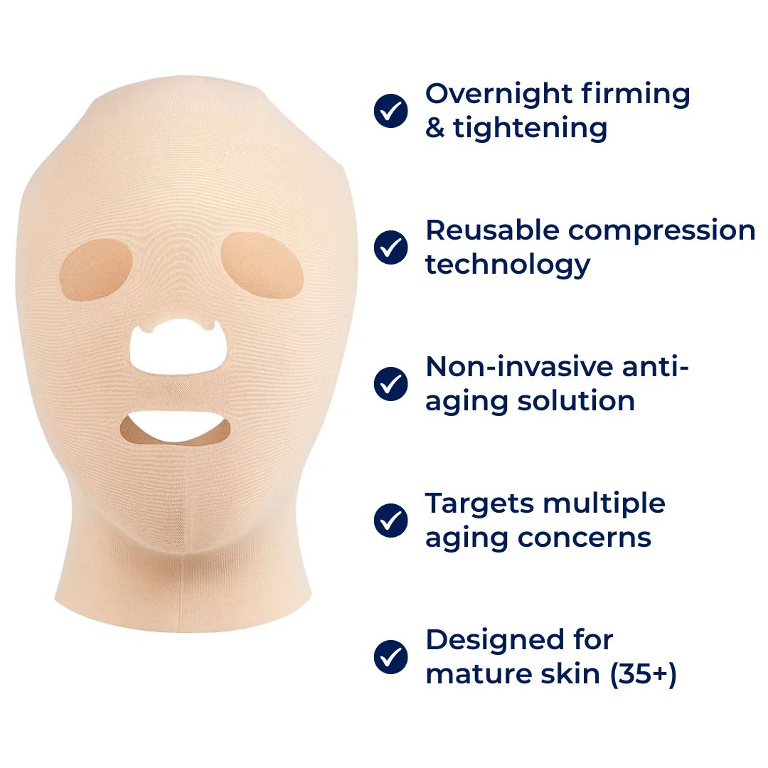 FirmLift | Anti‑Wrinkle Face Lift Mask – Reusable Compression – Soft Ergonomic Fit – Overnight Firming & Tightening for Mature Skin zavevo