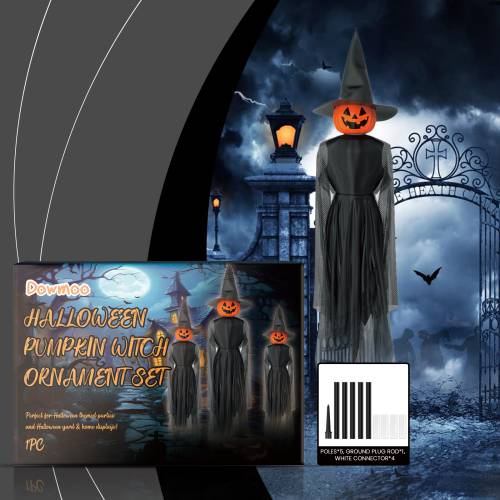 Halloween Pumpkin & Witch Hanging Decor
