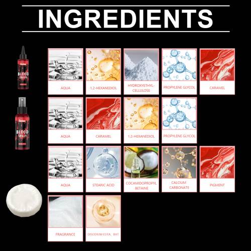 Halloween Fake Blood Set, 3 Pieces