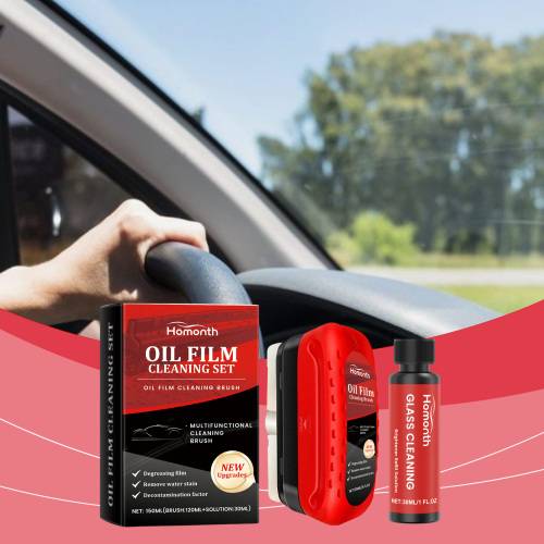 Glass Oil Film Remover Set with Brush