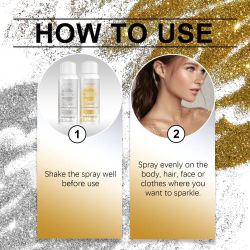 Gold & Silver Body Glitter Spray