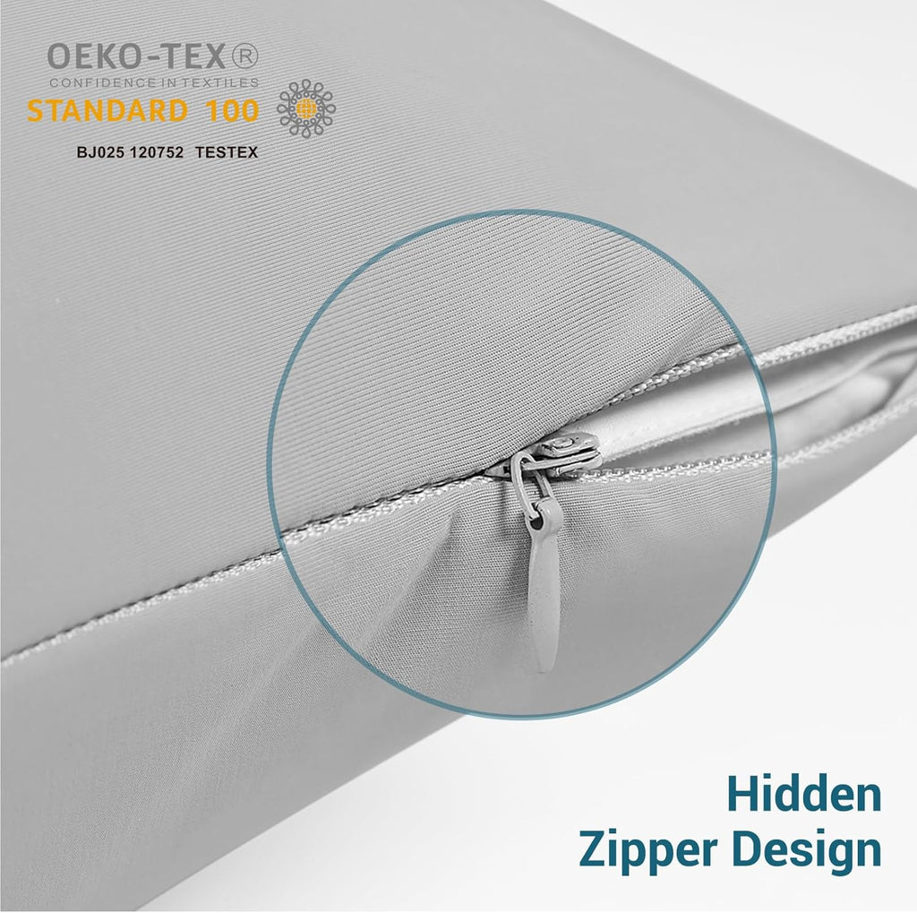 2-Pack Cooling Pillowcases – Q-Max >0.5 , Anti-Static, Hidden Zipper,, Color Gray | zavevo
