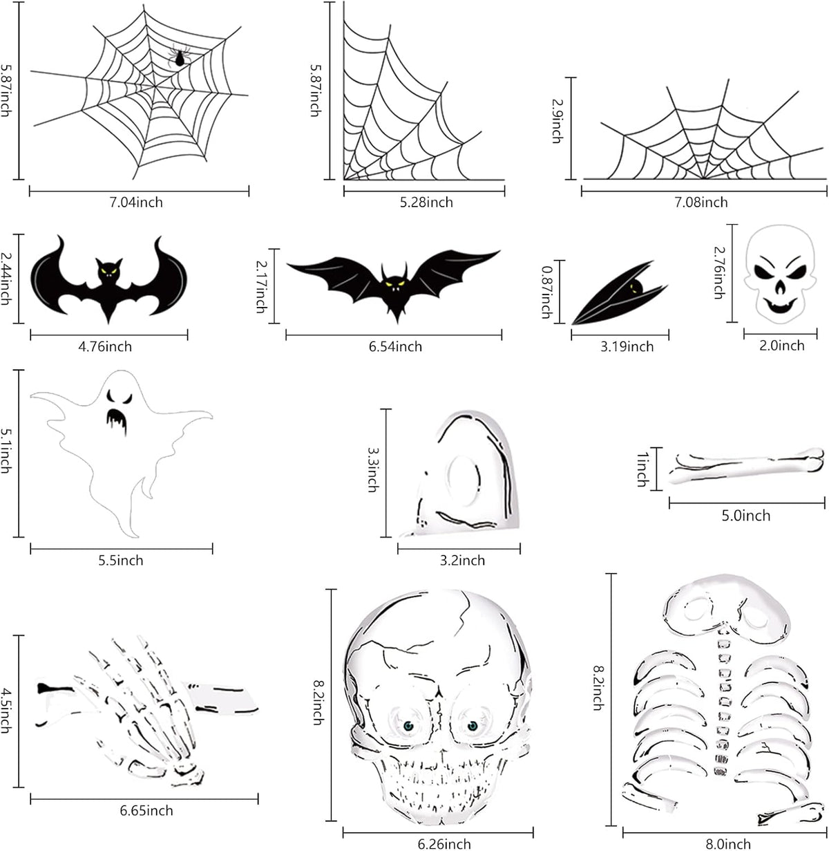 140PCS Halloween Window Clings Decor - Double-Sided Removable Stickers For Indoor Halloween Party Decorations zavevo
