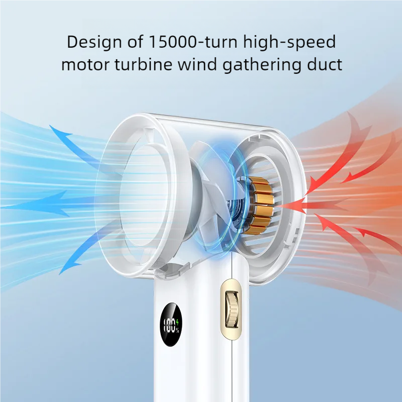 3600mAh USB Rechargeable Handheld Fan with LED Lamp | zavevo