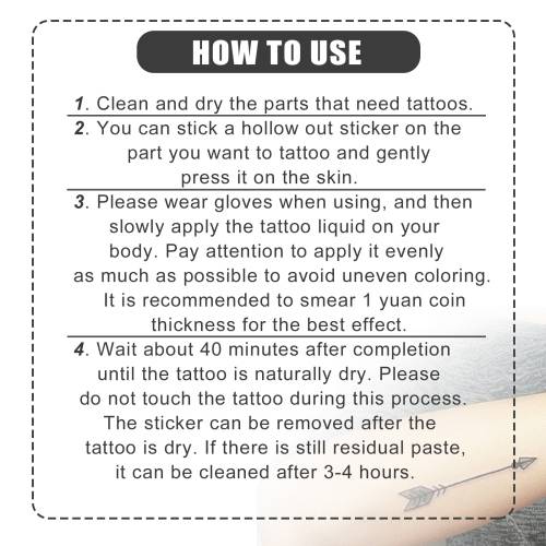 Temporary Jagua-Style Tattoo Kit with Stencils