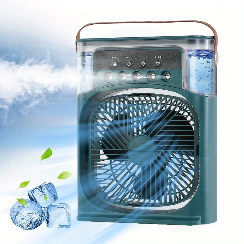 1pc Portable Air Conditioner, Household Small Air Cooler, Hydrocooling Fan, Portable Air Adjustment For Office, 3 Speed Air Cooling Fan Humidifier, 5pcs Humidified Spray Heads For Home Appliances | zavevo