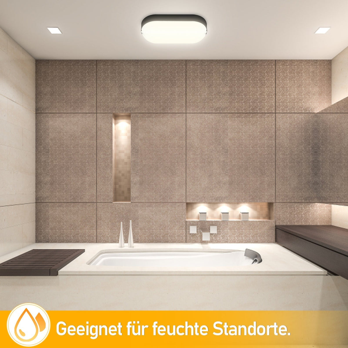 15W LED Moisture-Proof Light IP54 2 Pieces | zavevo