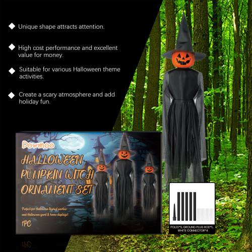 Halloween Pumpkin & Witch Hanging Decor
